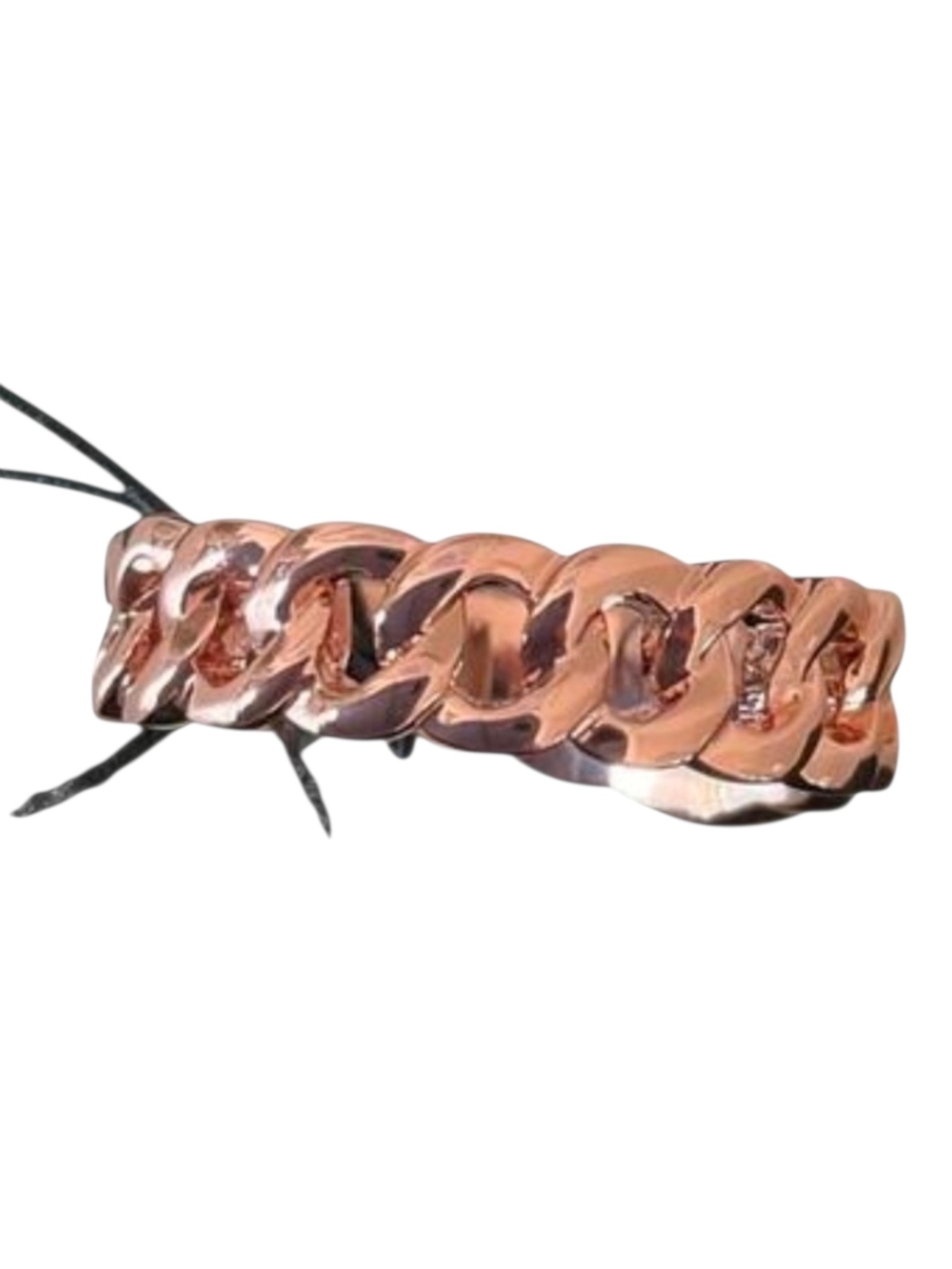 Marc Jacobs Rose Gold Chain-Link Turnlock Logo Ring NWT & Dusty! Sz 8 (M/L) - Picture 8 of 9